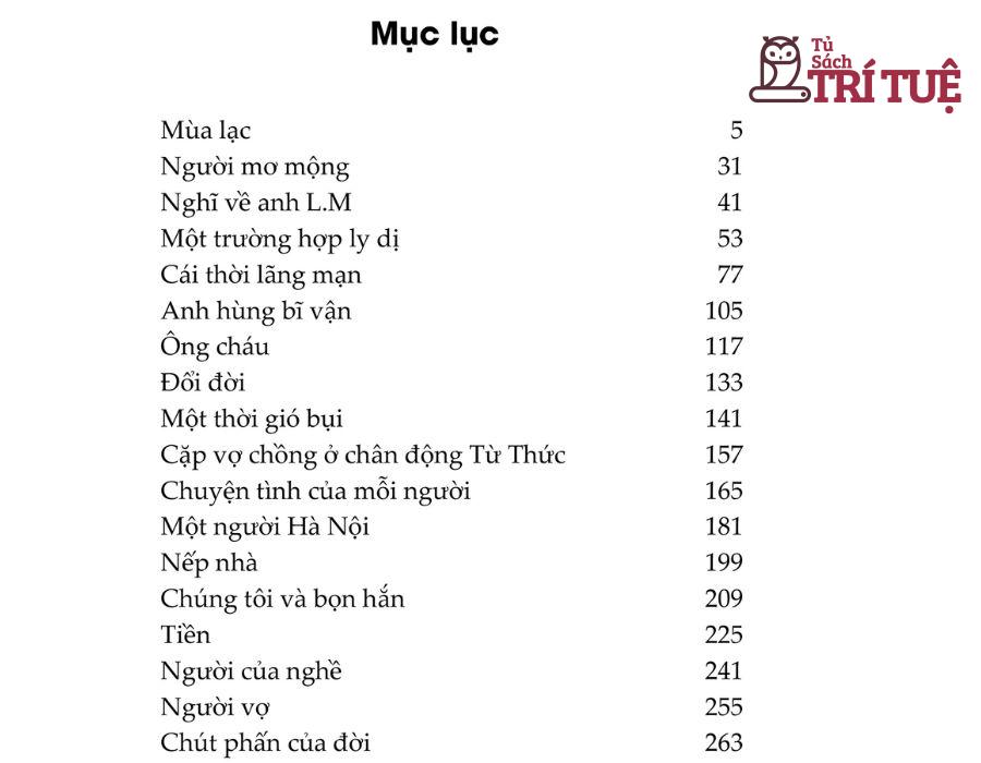 Mục lục truyện ngắn 